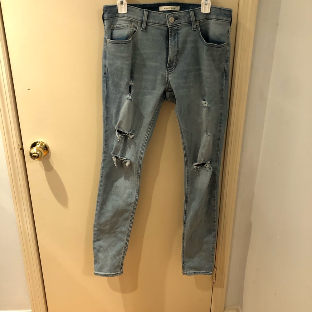 Pacsun ripped light-wash skinniest jeans